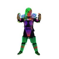 Costume de robot Mecha noir avec écran LED défilant programmable, style anime, contrôle par application réglable, pour bar et boîte de nuit