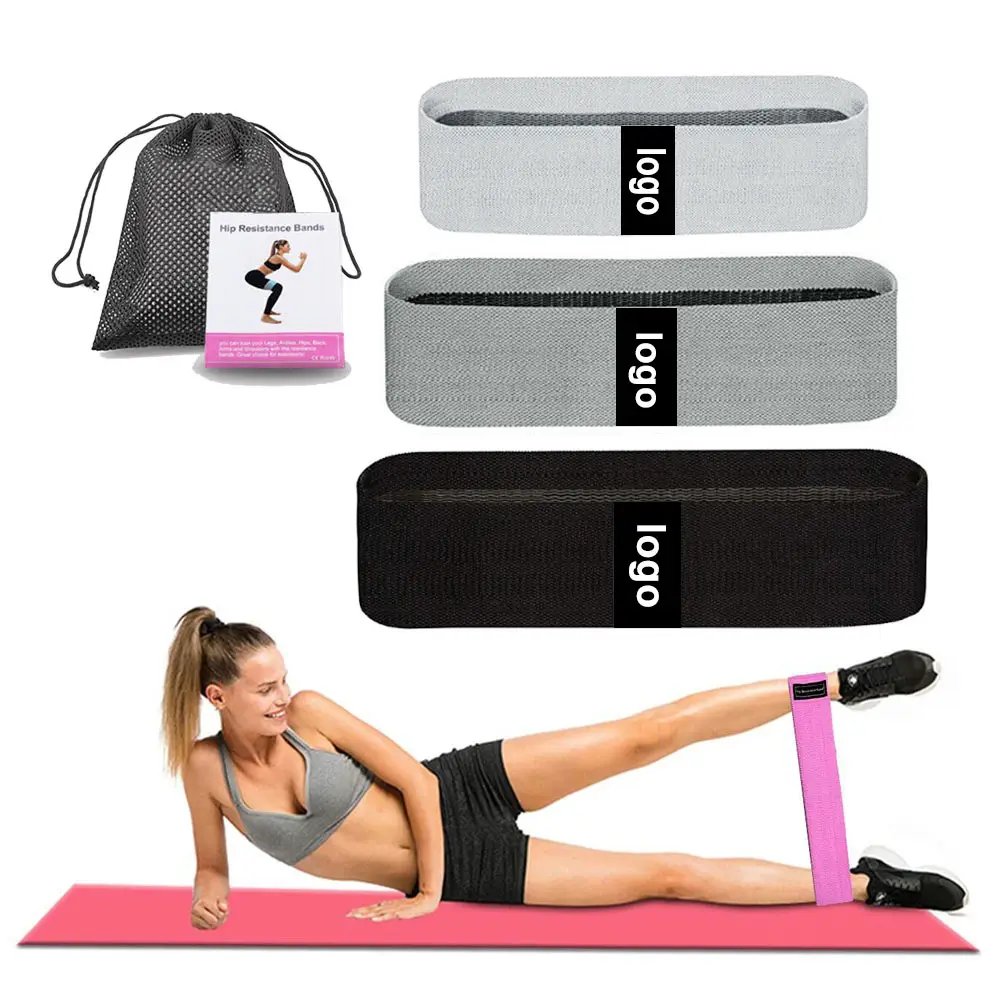 wholesale Custom logo mini fabric Exercise Loop Ankle booty gym heavy fitness latex elastic training yoga Resistance Bands Set