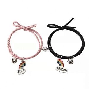 Bracelets de couple en corde, aimantés, avec motif dinosaure mignon, ajustables pour femmes, 2022, bracelet magnétique pour amoureux et meilleures amies - Product Image 3