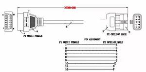 Câble d'extension OBD OBDII 10Pin pour câble de connecteur <span class=keywords><strong>Opel</strong></span> fonctionne pour adaptateur de Diagnostic <span class=keywords><strong>Opel</strong></span> <span class=keywords><strong>OPCOM</strong></span> pour <span class=keywords><strong>Opel</strong></span> 10 broches à OBDII 16 broches - Product Image 6