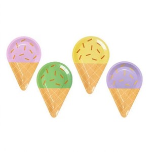 6 pièces par sac mignon Sundae assiettes en papier jetables pour enfants garçons fête d'<span class=keywords><strong>anniversaire</strong></span> vaisselle fournitures crème glacée décorations de <span class=keywords><strong>Table</strong></span> - Product Image 1