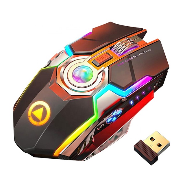 A5 Wireless Gaming Mouse LED Backlight USB Optical Mouse Rechargeable Silent 1600DPI Ergonomic 6 Buttons 3D Desktop Standard ABC