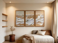 Art original abstrait, paysage marin, art mural texturé 3D, peinture à l'huile sur toile, 100% peint à la main, cadre en bois, taille personnalisée