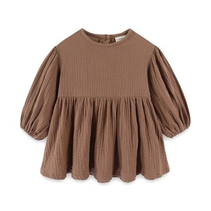 女の子の秋の麻のドレス - 日本と韓国スタイルの長袖ラウンドネックプリンセススカート - Product Image 5