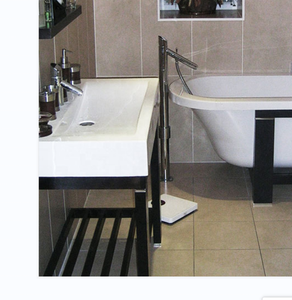 25 Вт туалетный столик для ванной матовый черный с столешницей из нержавеющей стали из серебра с серебристой раковиной, традиционная умывальник для ванной комнаты - Product Image 6