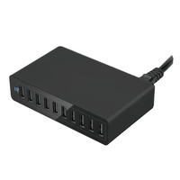 Accessoires pour téléphones mobiles, chargeur de bureau USB 10 ports, bloc de charge 5V/12A 60W, chargeur universel multifonctionnel 10 en 1