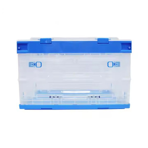 20kgs capacità Uni-silenzioso 51L Volume trasparente pieghevole PP scatole di stoccaggio di plastica cassa vergine TX5336335CBK - Product Image 3