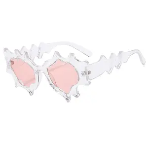 Óculos de sol unissex Y2K Future UV400 azul punk transparente rosa roxo ciclismo esportes hip hop designer festa moda
