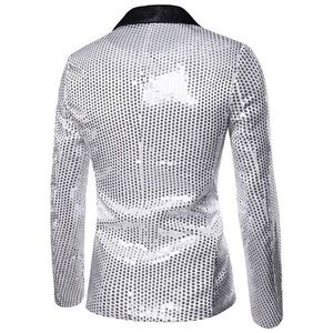 Color sólido Sparkling Mens Party Wear Blazers Moda Slim Fit Stage Show Dress <span class=keywords><strong>Chaqueta</strong></span> con bolsillo - Product Image 6