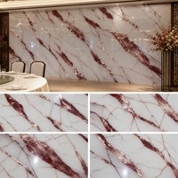 Feuille de marbre artificiel en PVC, haute brillance, imperméable, facile à nettoyer, panneau décoratif moderne pour la maison, découpé sur mesure, en rouleau