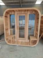 Sauna carré en cèdre rouge pour 4 personnes, fabriqué en usine OEM, avec chauffage au bois.