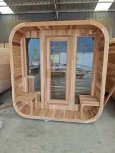 OEM Factory Red Cedar Wooden 4 People Square Sauna Room with Wood <b>Fired</b> Heater - Product Image 2