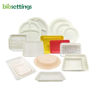 Professional supply disposable biodegradable corn starch egg sushi tray 23x 18 25x19 size custom corn starch food tray