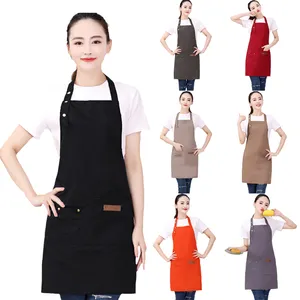 低最小起订量定制标志100棉防水面包棒围裙餐厅厨房烹饪咖啡店