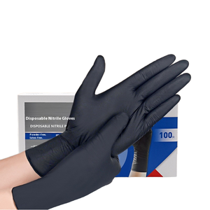 قفازات السلامة الخاصة للاستخدام مرة واحدة من النتريل الأسود اللاتكس سميكة مقاومة للاهتراء المشمسة لحماية الفحص الطبي - Product Image 1