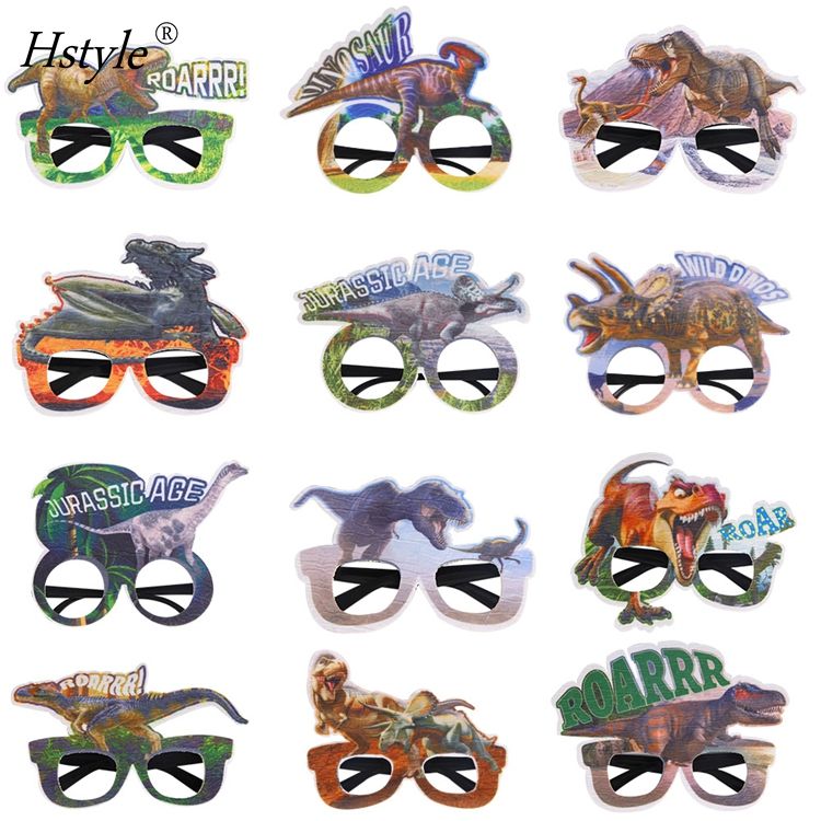 28 Pezzi Occhiali-Maschere Di Carta Per Feste A Tema Dinosauro - Accessori Per Bambini - Foto 2