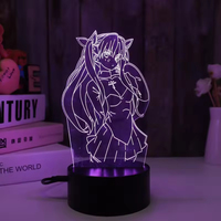 Lampe de nuit 3D LED en acrylique avec figurine de fille anime sexy, 16 couleurs, télécommande, intensité réglable, alimentation USB/piles AA, chambre moderne
