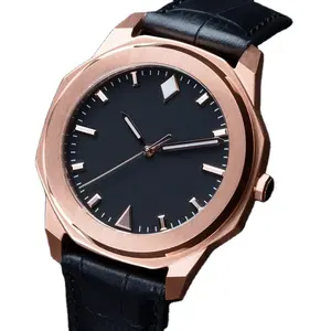 ユニセックス時計高級UNISEXデザインあなた自身の時計ステンレス鋼メンズゴールデンカラーウォッチ男性用