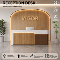Nouveau comptoir de réception en bois minimaliste chinois, comptoir de caisse, mobilier commercial multifonctionnel écologique, personnalisable pour le bureau