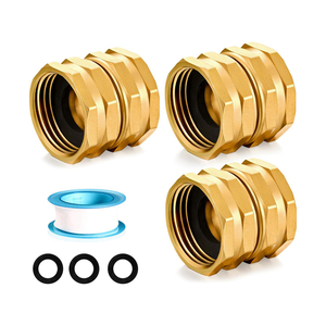 Conectores hembra doble Ght de 3/4 ", accesorios de reparación de latón, conector rápido de manguera de jardín giratoria Doble - Product Image 1