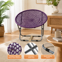ROPECUBE Chaise pliante en polyester tressé pour intérieur et extérieur, chaise lune portable, chaise de relaxation, utilisation multi-scènes