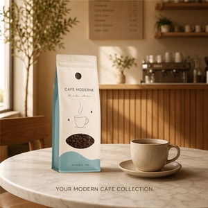 Sacchetto per Caffè in Grani con Finestra Semicircolare e Valvola, Antiumidità, in Mylar, Color Crema <span class=keywords><strong>Teal</strong></span> e Rosa Antico, da 250g, 500g, 1kg - Product Image 6