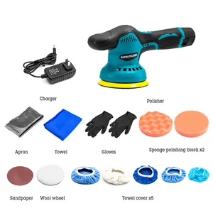 Factory price 12V lithium battery handle car waxer polishing machine with accessories cordless car polisher