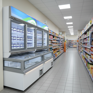 Vitrine Réfrigérée Verticale de Supermarché avec Porte Vitrée, Réfrigérateur et <span class=keywords><strong>Congélateur</strong></span> Combinés - Product Image 4