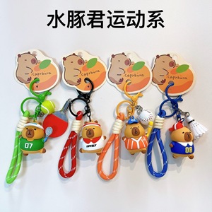 Phim Hoạt Hình Sáng Tạo Capybara Thể Thao Dây Đeo Cổ Tay Khóa <span class=keywords><strong>Keychain</strong></span>, Dễ Thương Túi Quyến Rũ, Móc Chìa Khóa Xe, Bán Buôn Quà Tặng - Product Image 4