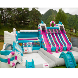 Giant outdoor summer party jumpers commercial water slide jumping castle for kids <b>inflatable</b> with water park - Product Image 4