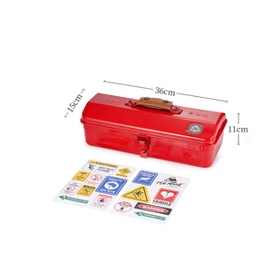 户外野营储物袋便携式金属工具箱，带DIY装饰贴纸钢材料 - Product Image 2