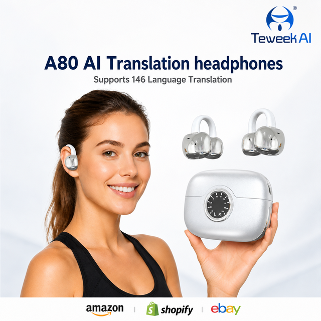 A80 Smart Audio Translator Headphones 146 Languages Voice Transcription Simultaneous Interpretation Office Pro New