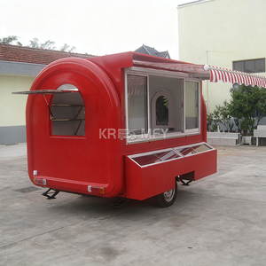 Chariot de vente ambulant extérieur rond avec fenêtre de service pour café et restauration, idéal pour la vente de nourriture en déplacement - Product Image 2