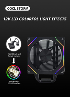 Cool Storm haute Performance lumière LED ventilateurs de refroidissement CPU boîtier PC de jeu 12V 120mm 6 caloduc CPU dissipateur thermique ventilateurs de refroidisseur d'air