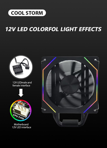 Cool Storm alto rendimiento LED luz <span class=keywords><strong>CPU</strong></span> ventiladores de refrigeración <span class=keywords><strong>Gaming</strong></span> <span class=keywords><strong>PC</strong></span> caso 12V 120mm 6 tubo de calor <span class=keywords><strong>CPU</strong></span> disipador de calor ventiladores enfriadores de aire - Product Image 5