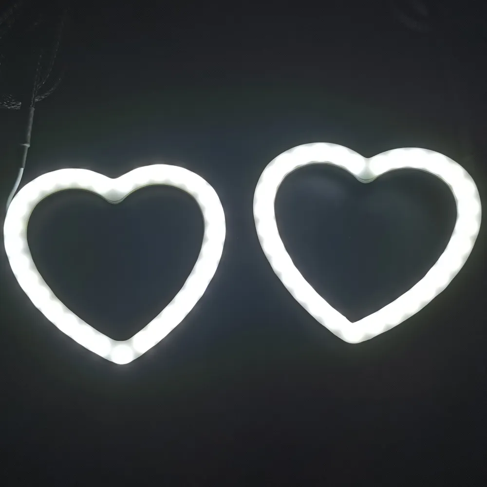 Misun Dia dos Namorados Carro Decorado Iluminação LED fluxo olho de anjo série RGB cor perseguindo luz Coração Halo Anéis