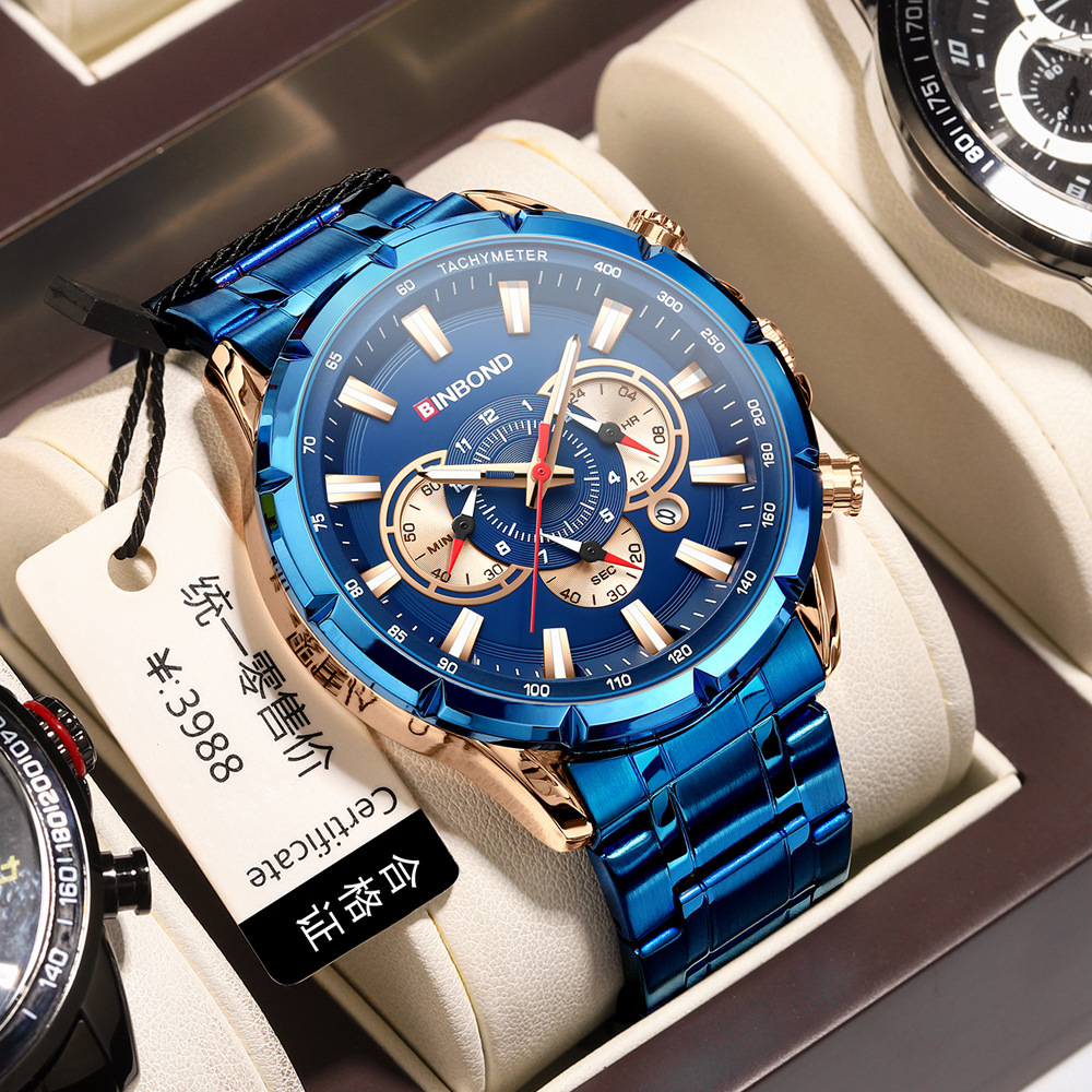 Binbond W655 - Fashionable Stainless Steel Watch for Men