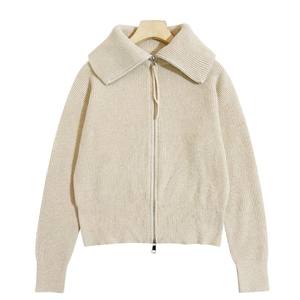 أزياء نسائية بأزرار كارديجان محبوكة كبيرة الحجم مزدوجة-معطف محبوك بياقة مدورة من الكشميرية لفصل الشتاء البارد - Product Image 3