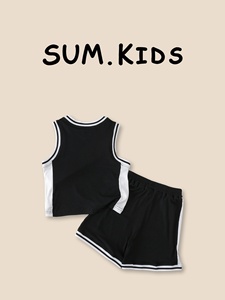 Ensemble gilet sans manches et short pour enfants, nouvelle collection été 2026, <span class=keywords><strong>tenue</strong></span> de basketball imprimée pour jeunes enfants, respirant et décontracté - Product Image 4