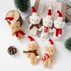 Super Soft <strong>Plush</strong> Bear Decoration Cute Scarf DIY Clothing <strong>Bag</strong> <strong>Christmas</strong> Tree Pendant <strong>Plush</strong> Toy Gift New Year Purely Handmade - Product Image 3