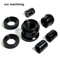 Anneaux adaptateurs d'objectif en aluminium usinés CNC sur mesure par électroérosion à fil, anodisation sablée noire, pièces usinées de précision pour monture d'objectif de caméra