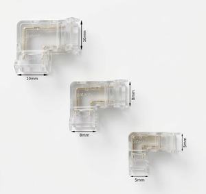 COB SMD LED Strip Solderless Connector 2-Pin 8mm Front-Wire Middle Corner Accessories Set for 2835 Single Color Wholesale Clip - Product Image 6