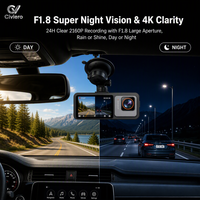 Caméra de tableau de bord avec système de positionnement Wi-Fi à double objectif, 4K avant + 2K arrière, boîte noire de voiture, caméra DVR, vision nocturne, capteur de gravité