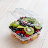 Kartonnen cakeverpakking met aangepast logo, biologisch afbreekbaar PLA-materiaal, voedselcontainer, wegwerp punnets, UV-print, clamshell fruitverpakking
