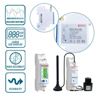 Meter Energi LoRa LoRaWAN Fase Tunggal EM115-Mod-WL 100A Meter kWh Dua Arah untuk Sistem PV Surya dengan Kontrol Ekspor Anti Aliran Balik