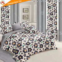 Drap de lit 8/10 pièces avec rideau de fenêtre housse de couette ensemble de literie avec rideaux assortis ensemble de draps de lit avec rideaux