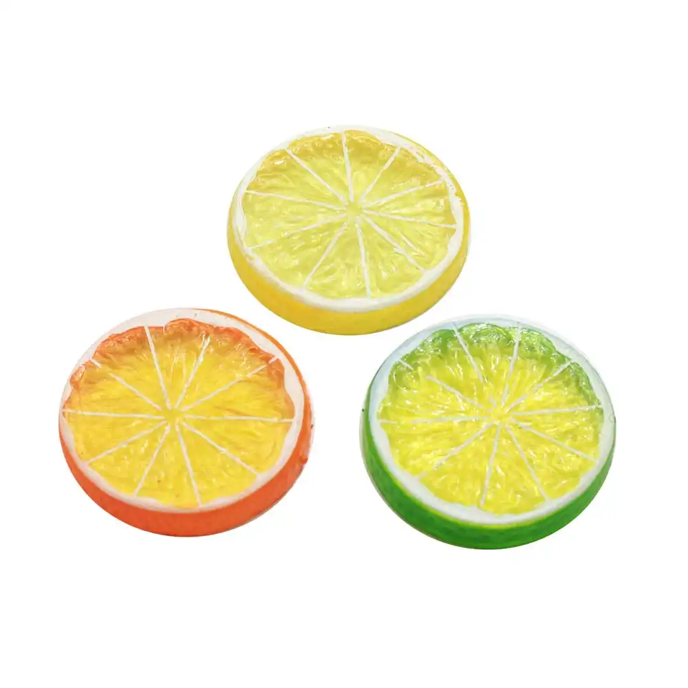 3Dミニチュアレモンライムオレンジスライス樹脂置物フルーツモデルフェスティバルパーティーホームテーブルの装飾写真小道具