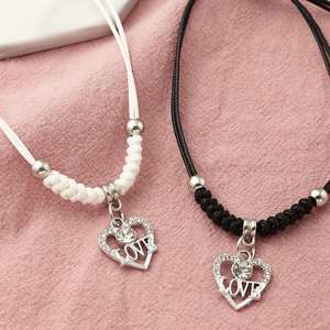 2 Pcs/set Love Heart Magnet Attract Bracelet for <b>Men</b> Women Love Pendent Couple Rope Chain Bracelets Valentine's Day Gift - Product Image 5