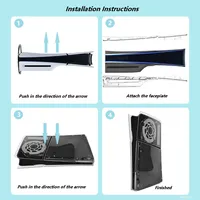 Coque de remplacement transparente pour PS5 SIim Disc Edition, couvercle anti-poussière anti-rayures P5 SLIM Plaques de boîtier transparentes