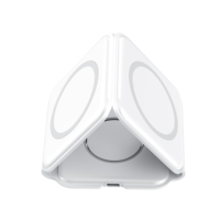 Support de chargeur sans fil magnétique adaptatif trois-en-un pour Apple Watch et téléphones mobiles Nouvel adaptateur d'alimentation 9V/2A